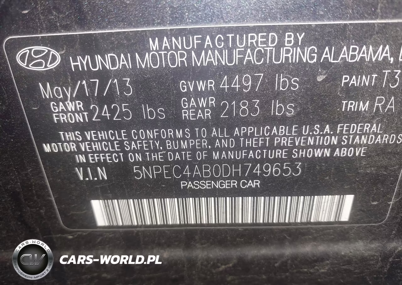 2013 Hyundai Sonata Se 2.0T VIN:5NPEC4AB0DH749653 - 9