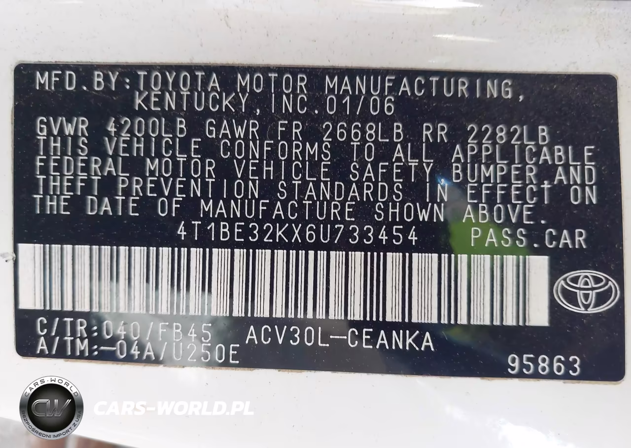2006 Toyota Camry Le VIN:4T1BE32KX6U733454 - 9