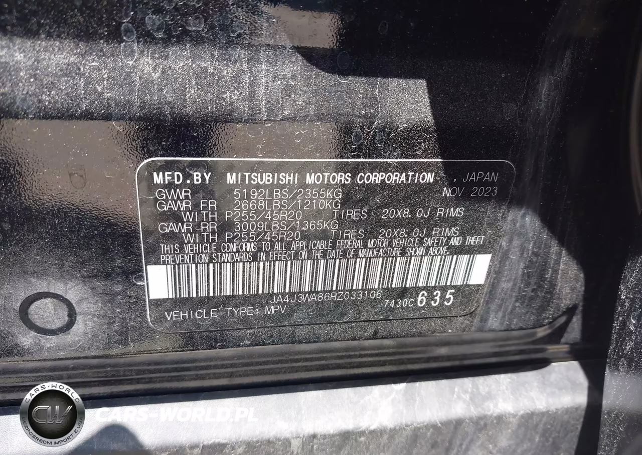 2024 Mitsubishi Outlander Sel 2.5 2Wd VIN:JA4J3WA86RZ033106 - 9