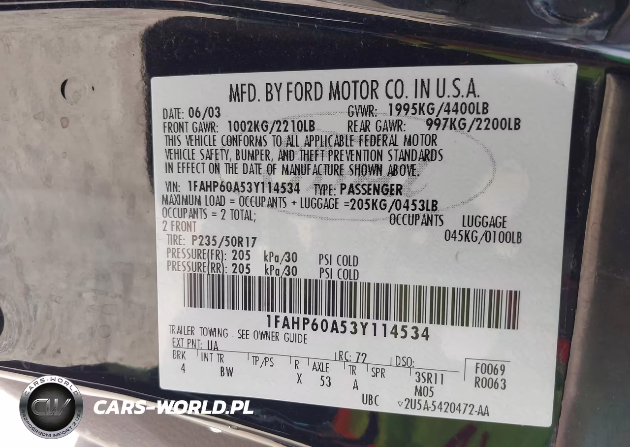 2003 Ford Thunderbird VIN:1FAHP60A53Y114534 - 9