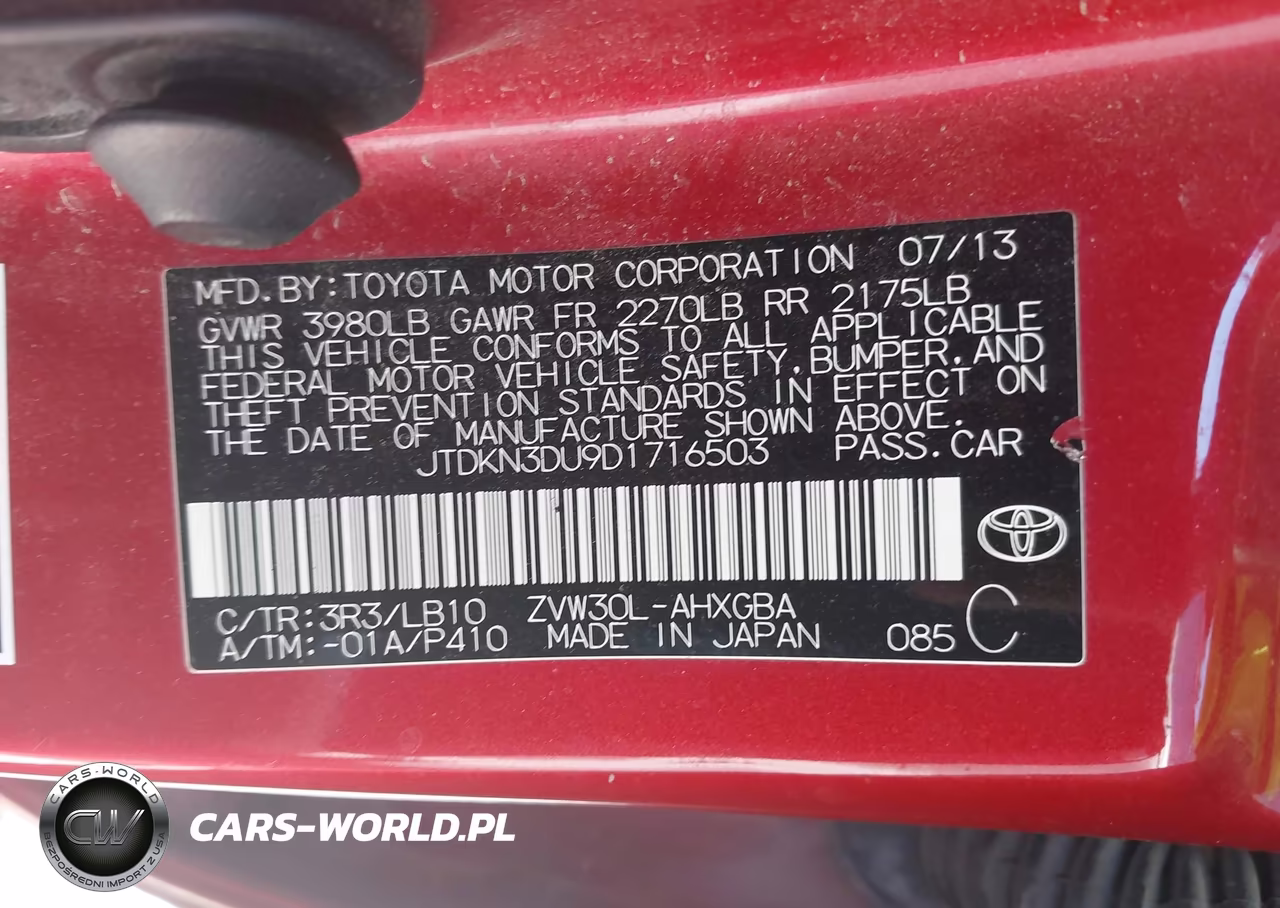 2013 Toyota Prius Four VIN:JTDKN3DU9D1716503 - 9