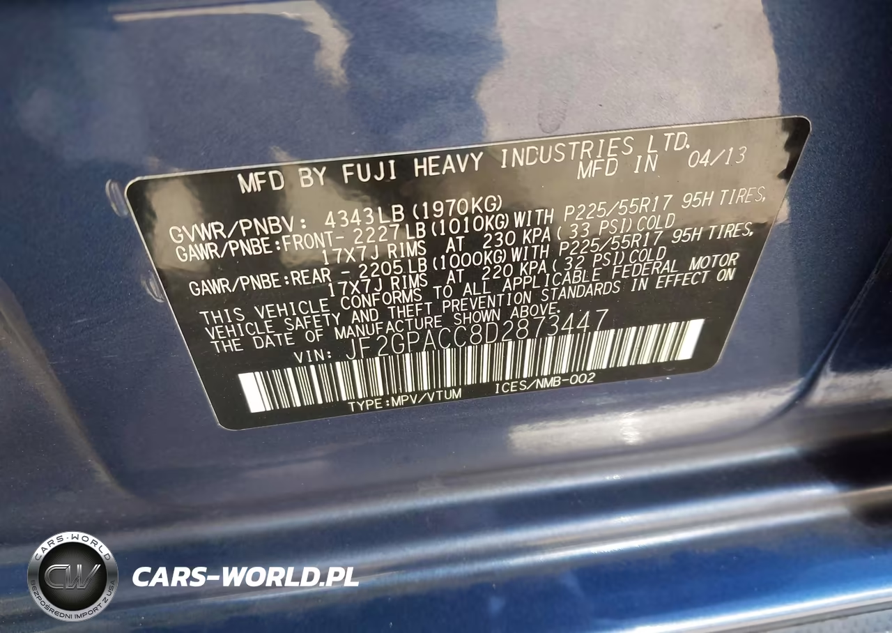 2013 Subaru Xv Crosstrek 2.0I Premium VIN:JF2GPACC8D2873447 - 9