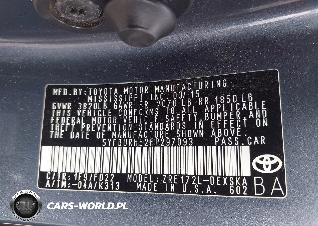 2015 Toyota Corolla S Plus VIN:5YFBURHE2FP297093 - 9