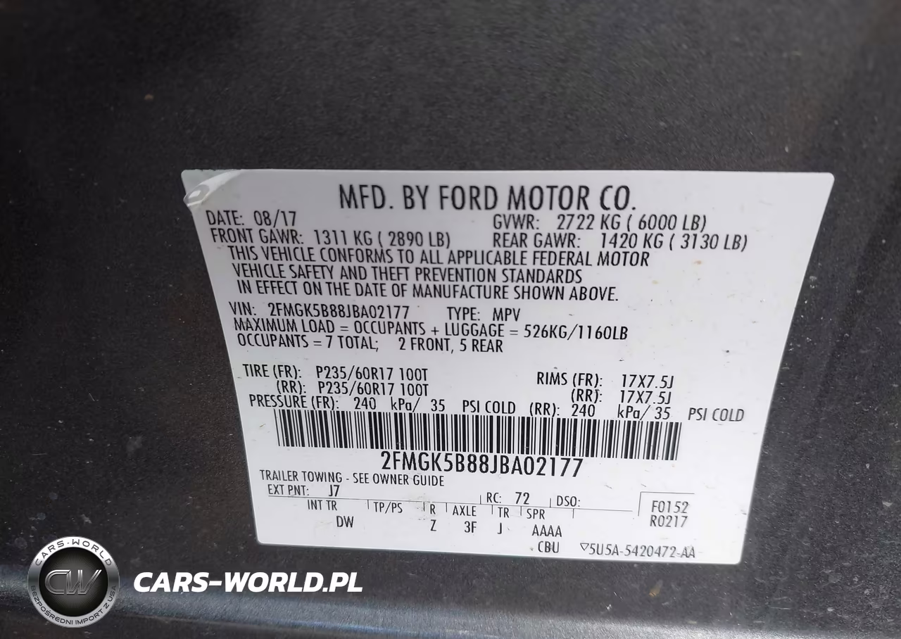 2018 Ford Flex Se VIN:2FMGK5B88JBA02177 - 9