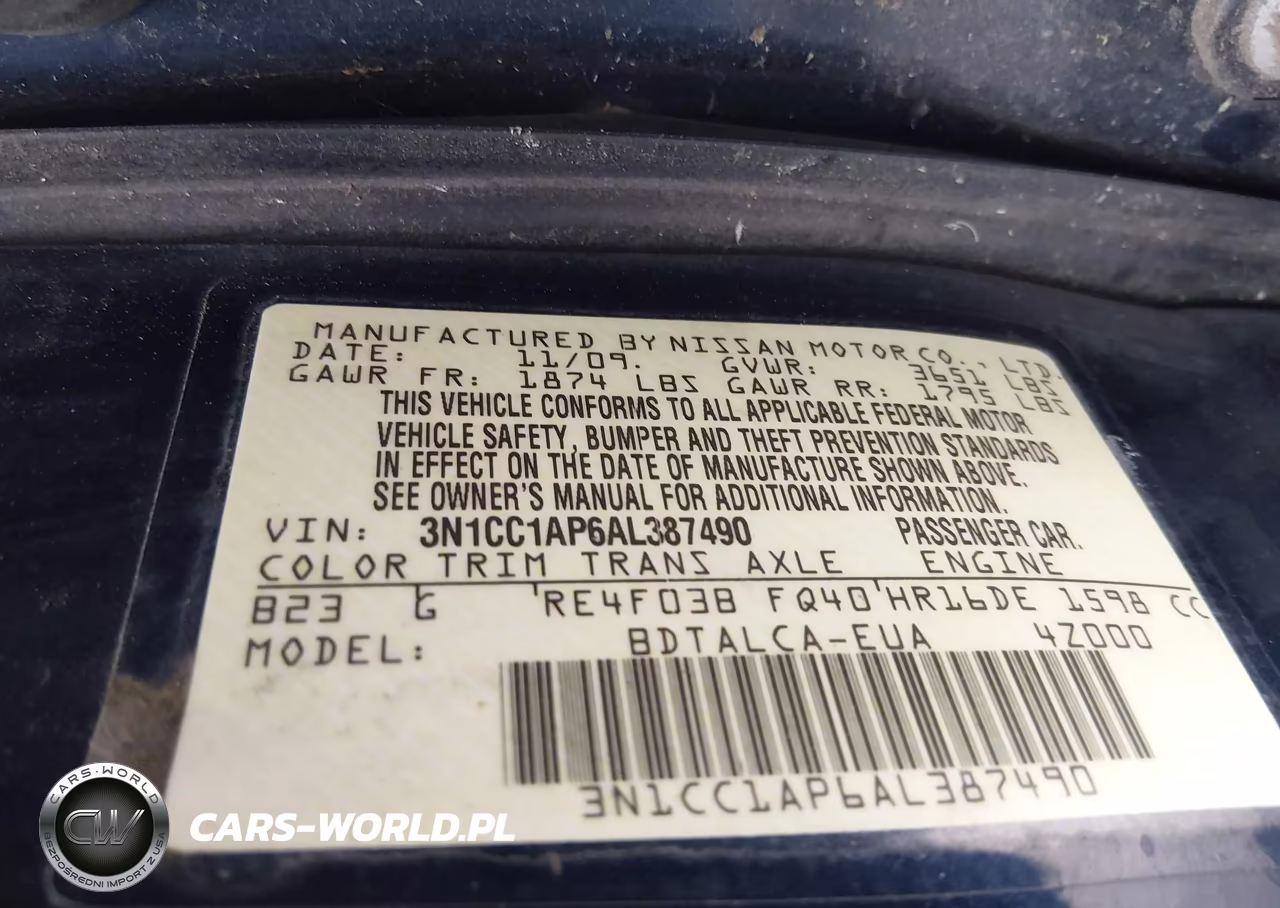 2010 Nissan Versa 1.6 VIN:3N1CC1AP6AL387490 - 9