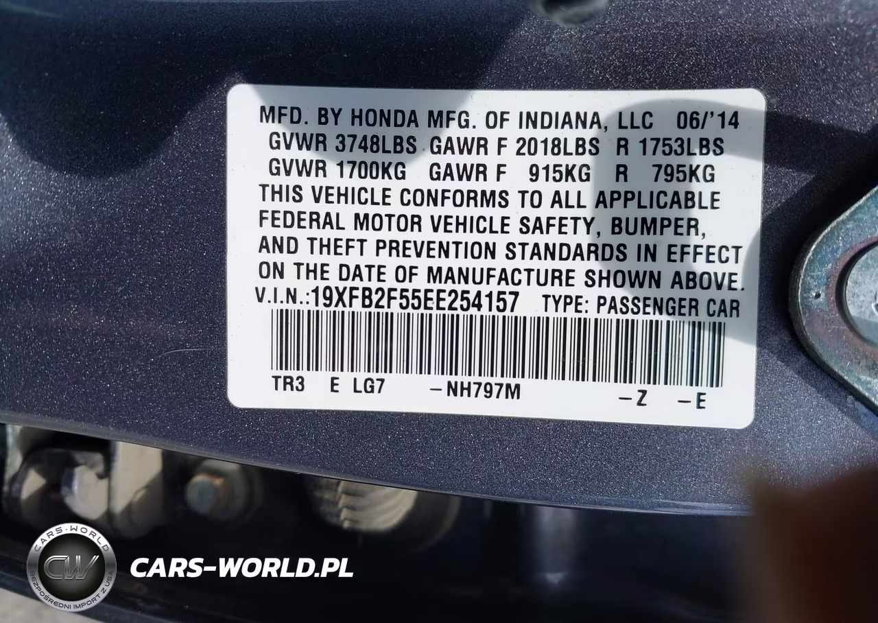 2014 Honda Civic Lx VIN:19XFB2F55EE254157 - 9