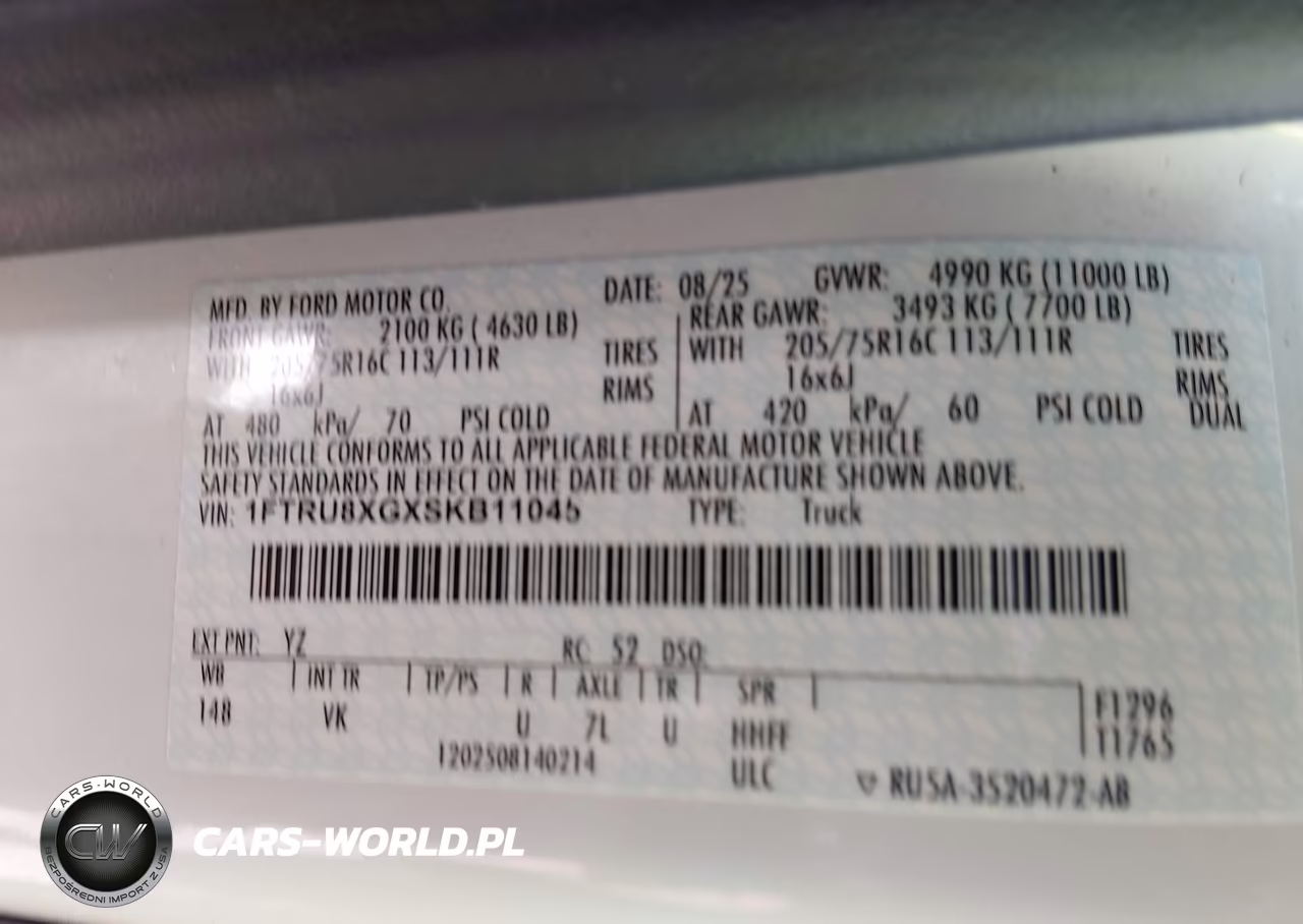 2025 Ford Transit-350 Cargo Van VIN:1FTRU8XGXSKB11045 - 8