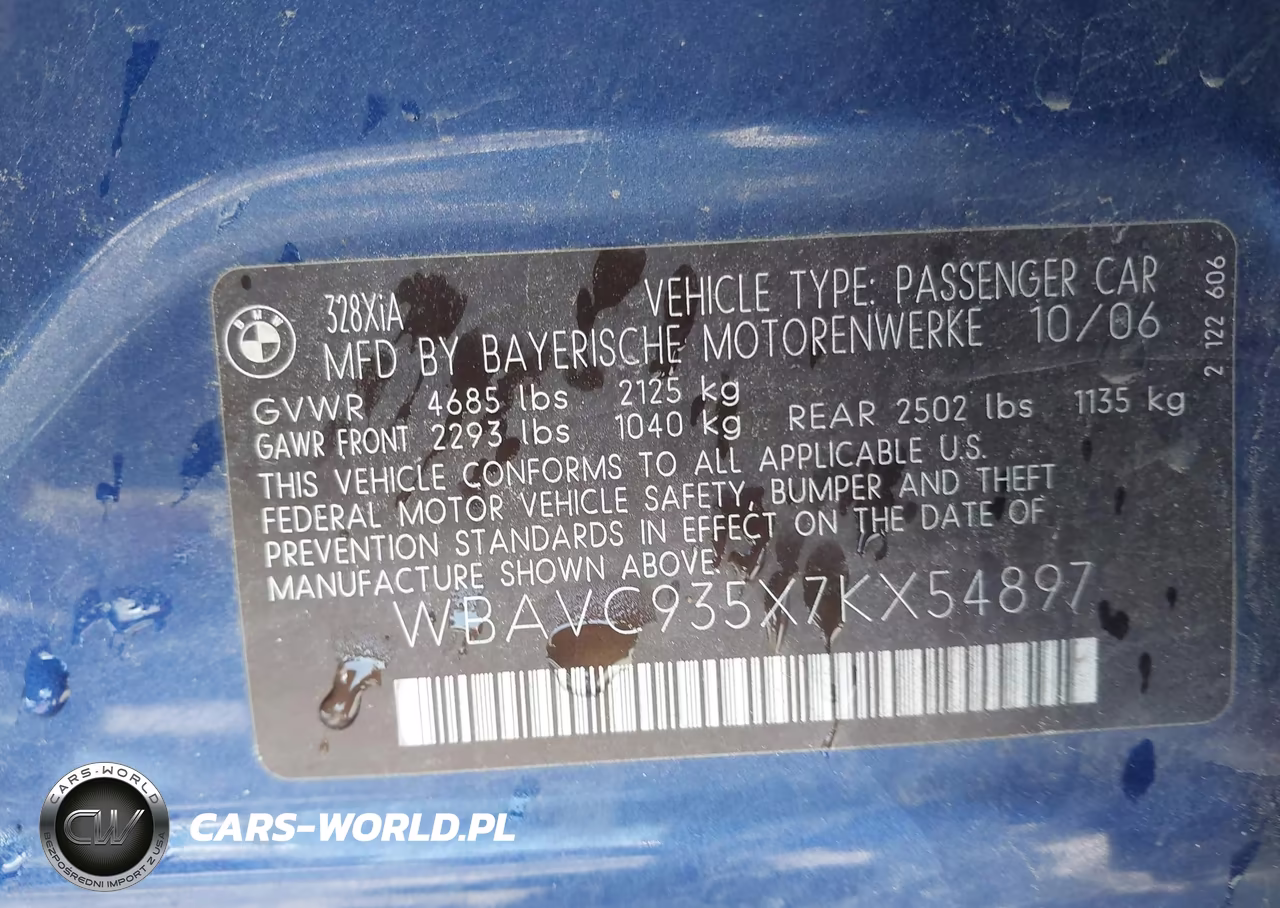 2007 BMW 328Xi VIN:WBAVC935X7KX54897 - 9