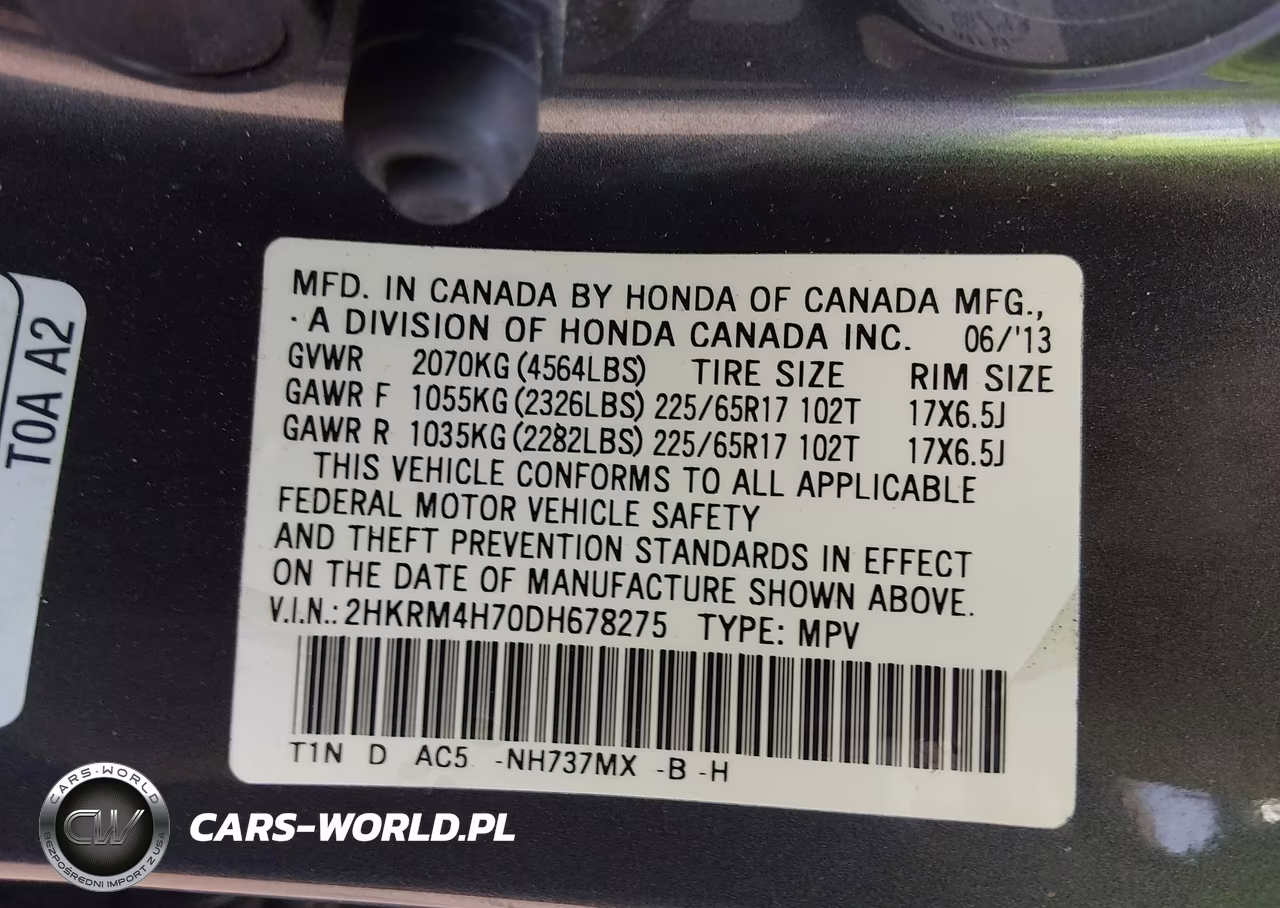 2013 Honda Cr-V Ex-L VIN:2HKRM4H70DH678275 - 9