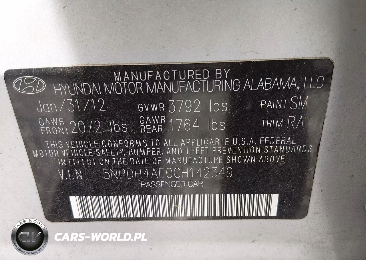 2012 Hyundai Elantra Gls VIN:5NPDH4AE0CH142349 - 9