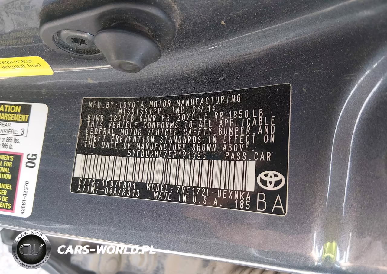 2014 Toyota Corolla Le VIN:5YFBURHE7EP121395 - 9