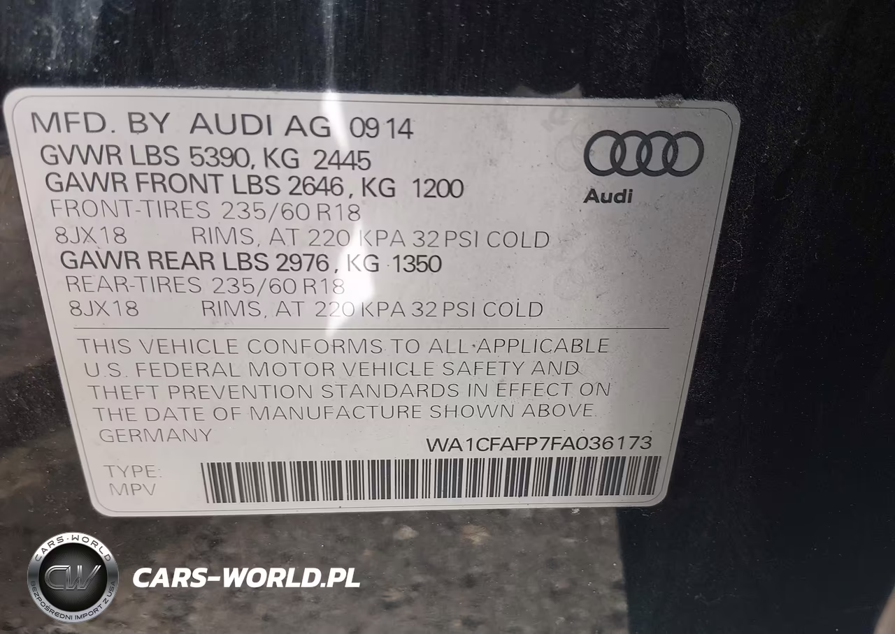2015 Audi Q5 2.0T Premium VIN:WA1CFAFP7FA036173 - 9