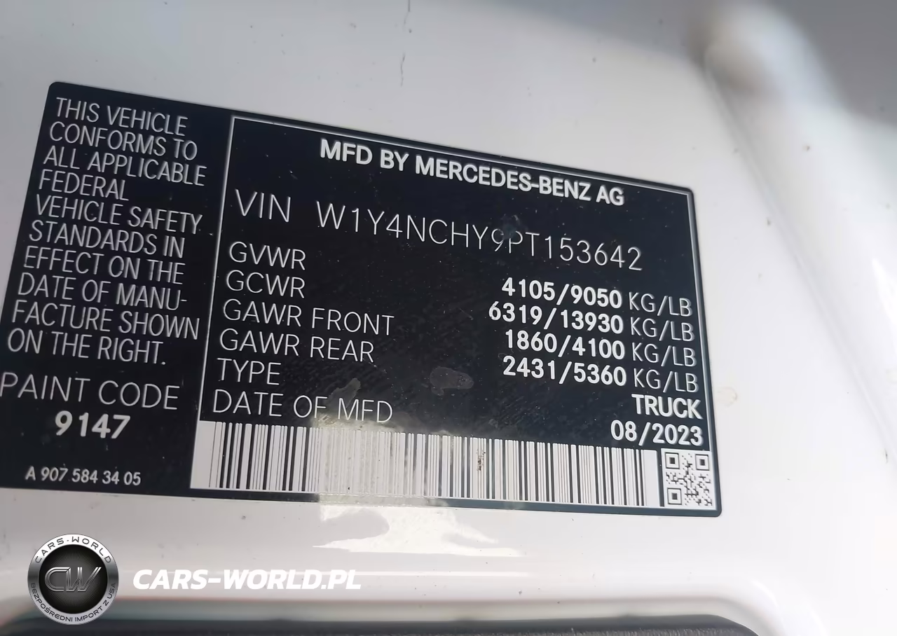 2023 Mercedes-Benz Sprinter 2500 High Roof 4-Cyl Diesel Ho VIN:W1Y4NCHY9PT153642 - 9