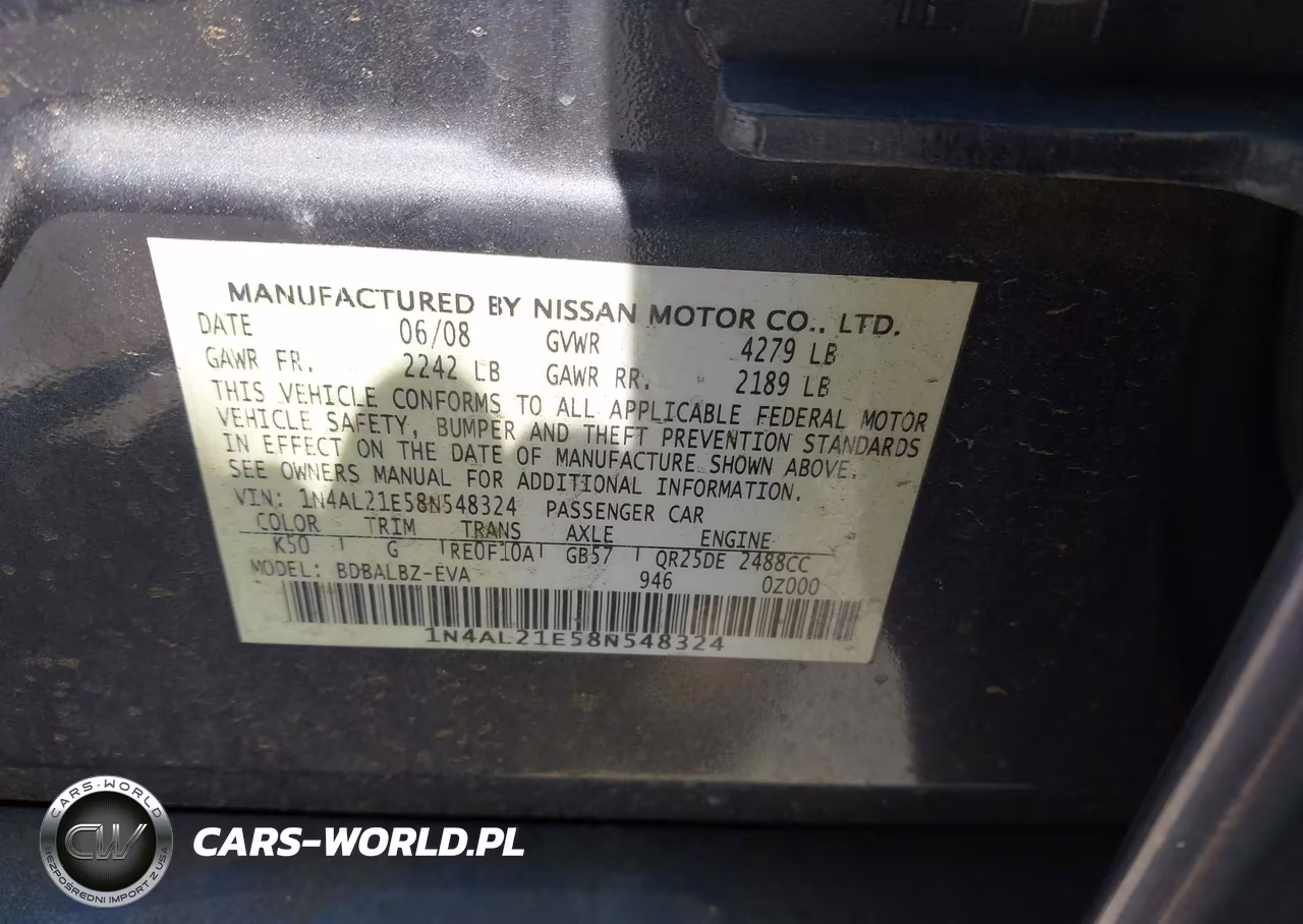 2008 Nissan Altima 2.5 S VIN:1N4AL21E58N548324 - 9