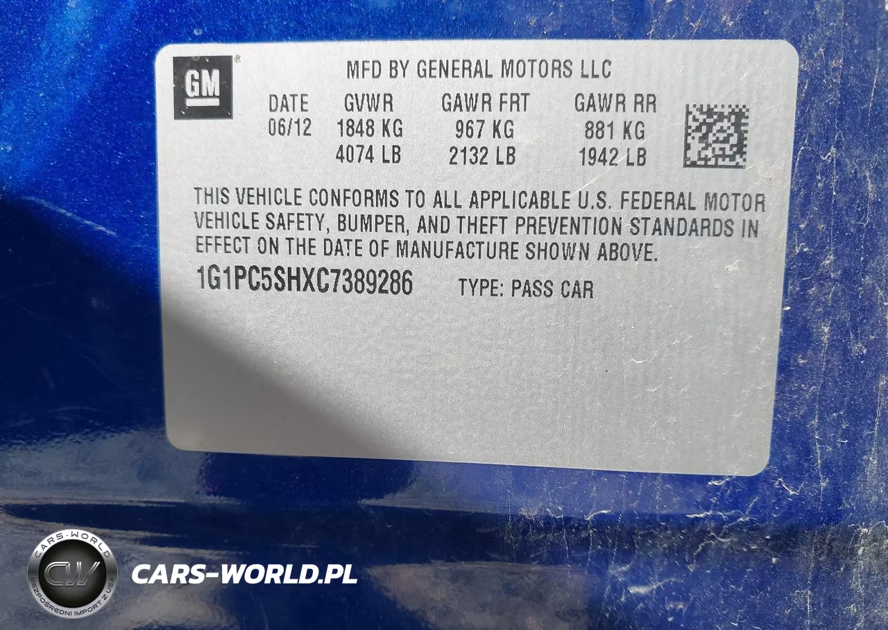 2012 Chevrolet Cruze Ls VIN:1G1PC5SHXC7389286 - 9