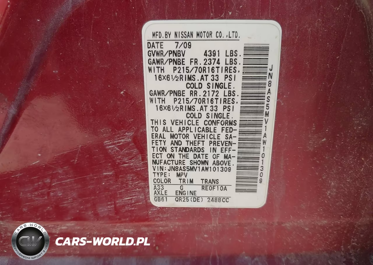 2010 Nissan Rogue S VIN:JN8AS5MV1AW101309 - 9