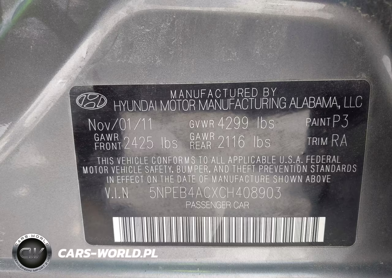 2012 Hyundai Sonata Gls VIN:5NPEB4ACXCH408903 - 9