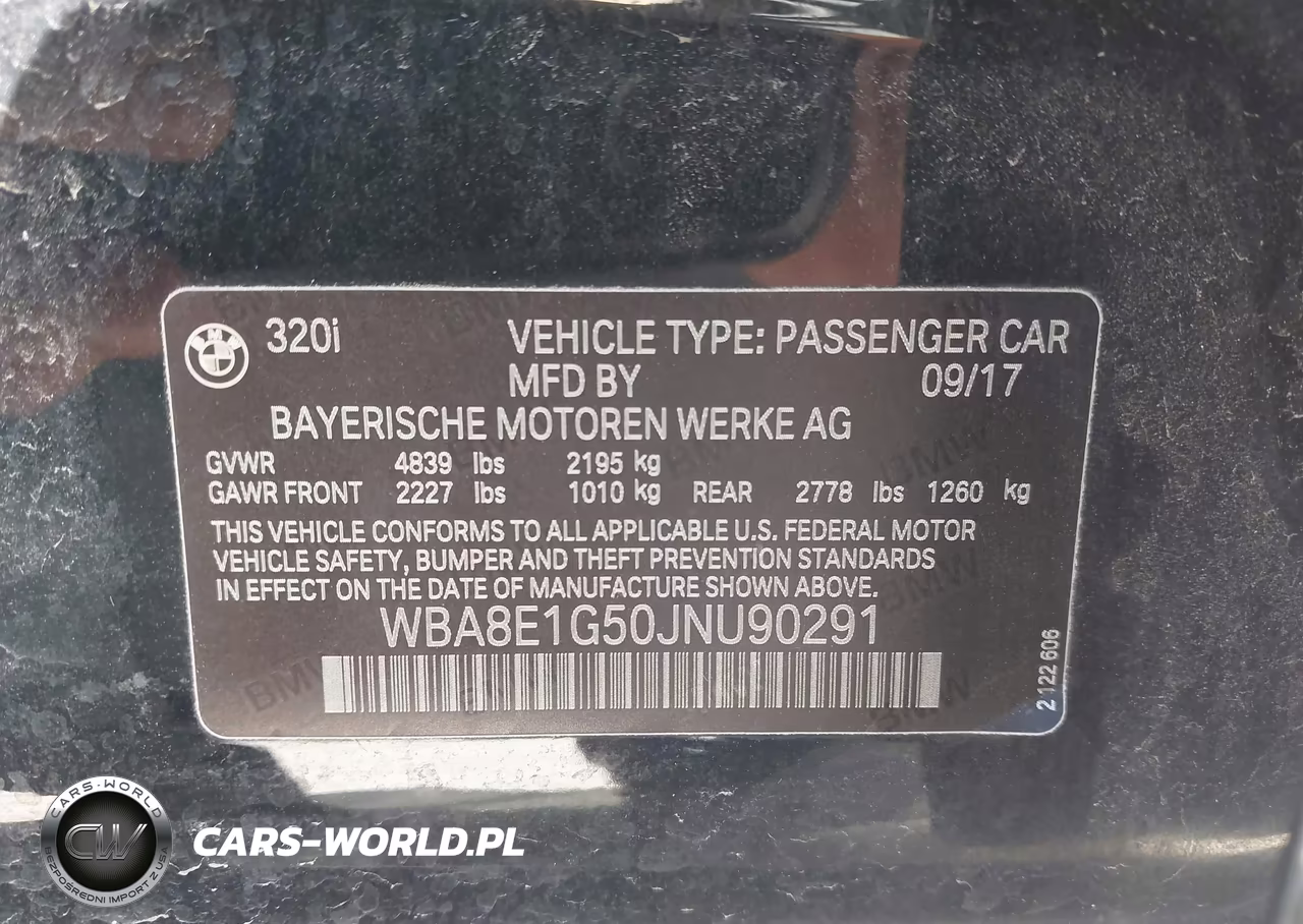 2018 BMW 320I VIN:WBA8E1G50JNU90291 - 9