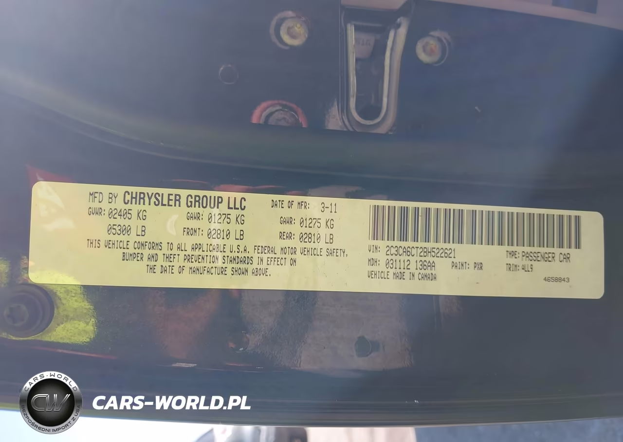 2011 Chrysler 300C VIN:2C3CA6CT2BH522621 - 9