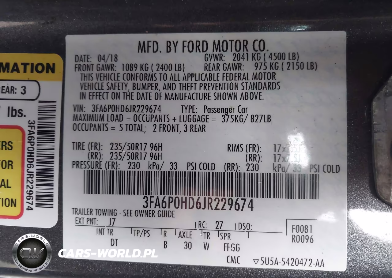 2018 Ford Fusion Se VIN:3FA6P0HD6JR229674 - 9