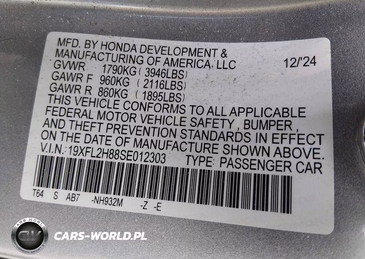 2025 Honda Civic Sedan Sport VIN:19XFL2H88SE012303 - 9