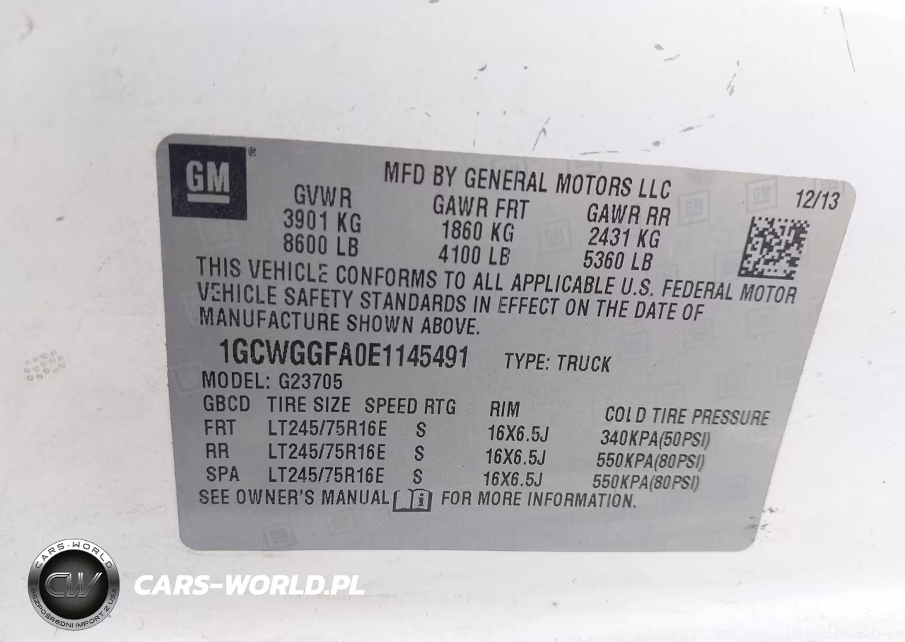 2014 Chevrolet Express 2500 Work Van VIN:1GCWGGFA0E1145491 - 9