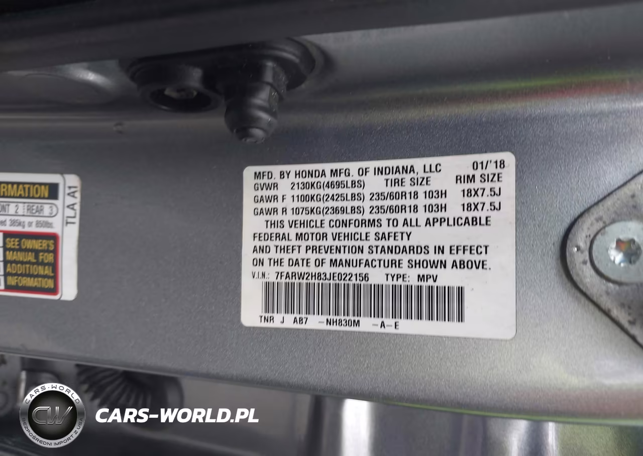 2018 Honda Cr-V Ex-L-Ex-L Navi VIN:7FARW2H83JE022156 - 9
