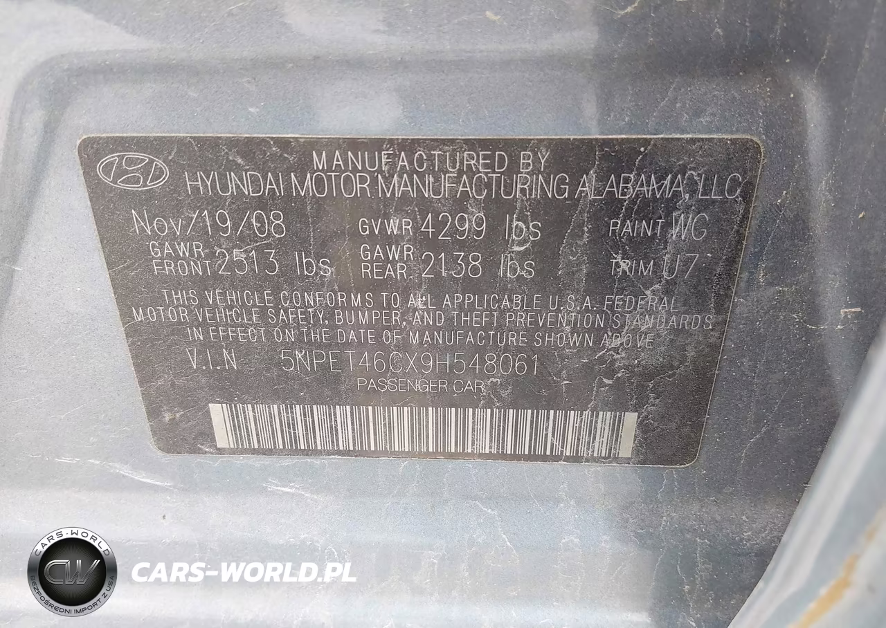 2009 Hyundai Sonata Gls VIN:5NPET46CX9H548061 - 9