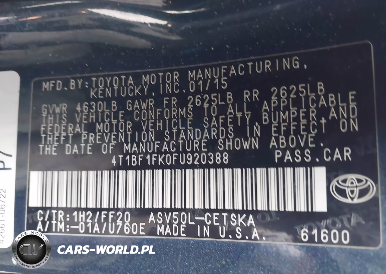 2015 Toyota Camry Se VIN:4T1BF1FK0FU920388 - 9