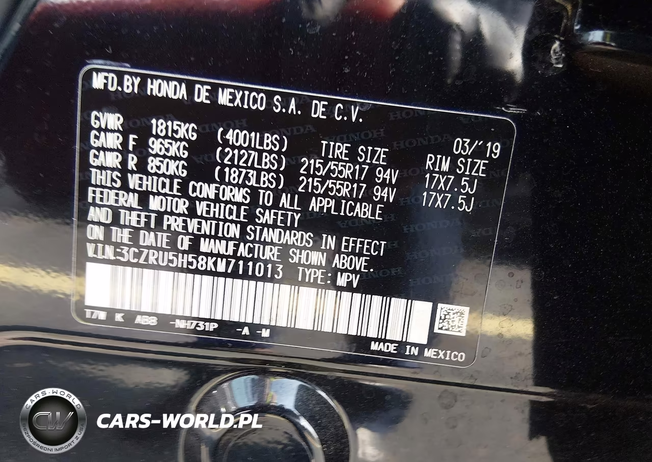 2019 Honda Hr-V Ex VIN:3CZRU5H58KM711013 - 9