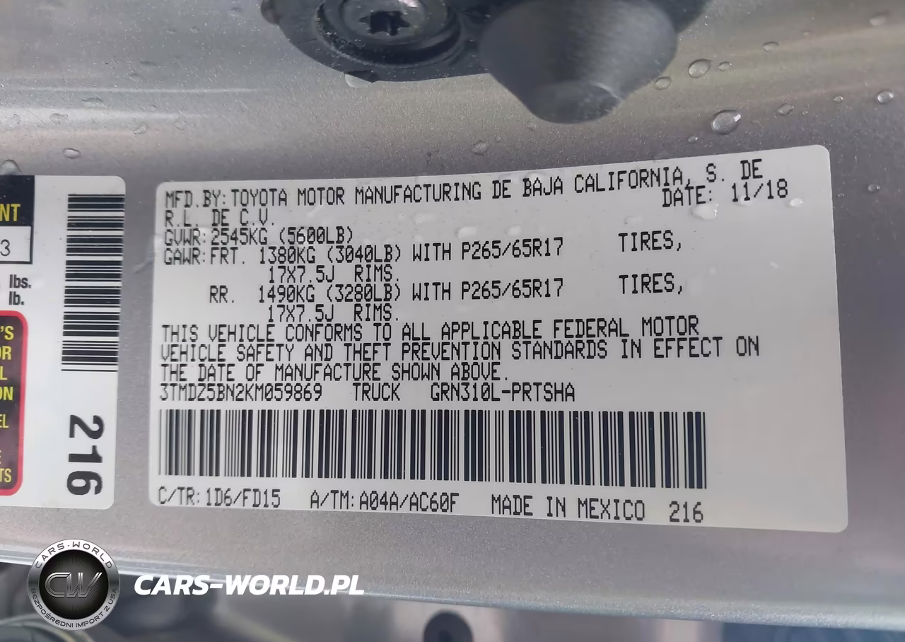 2019 Toyota Tacoma Trd Sport VIN:3TMDZ5BN2KM059869 - 9
