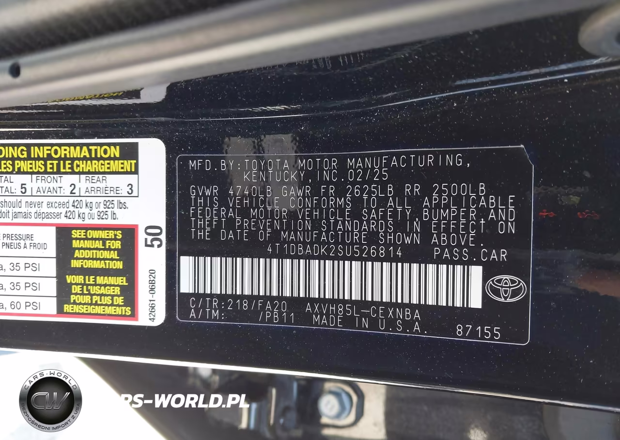 2025 Toyota Camry Le VIN:4T1DBADK2SU526814 - 9