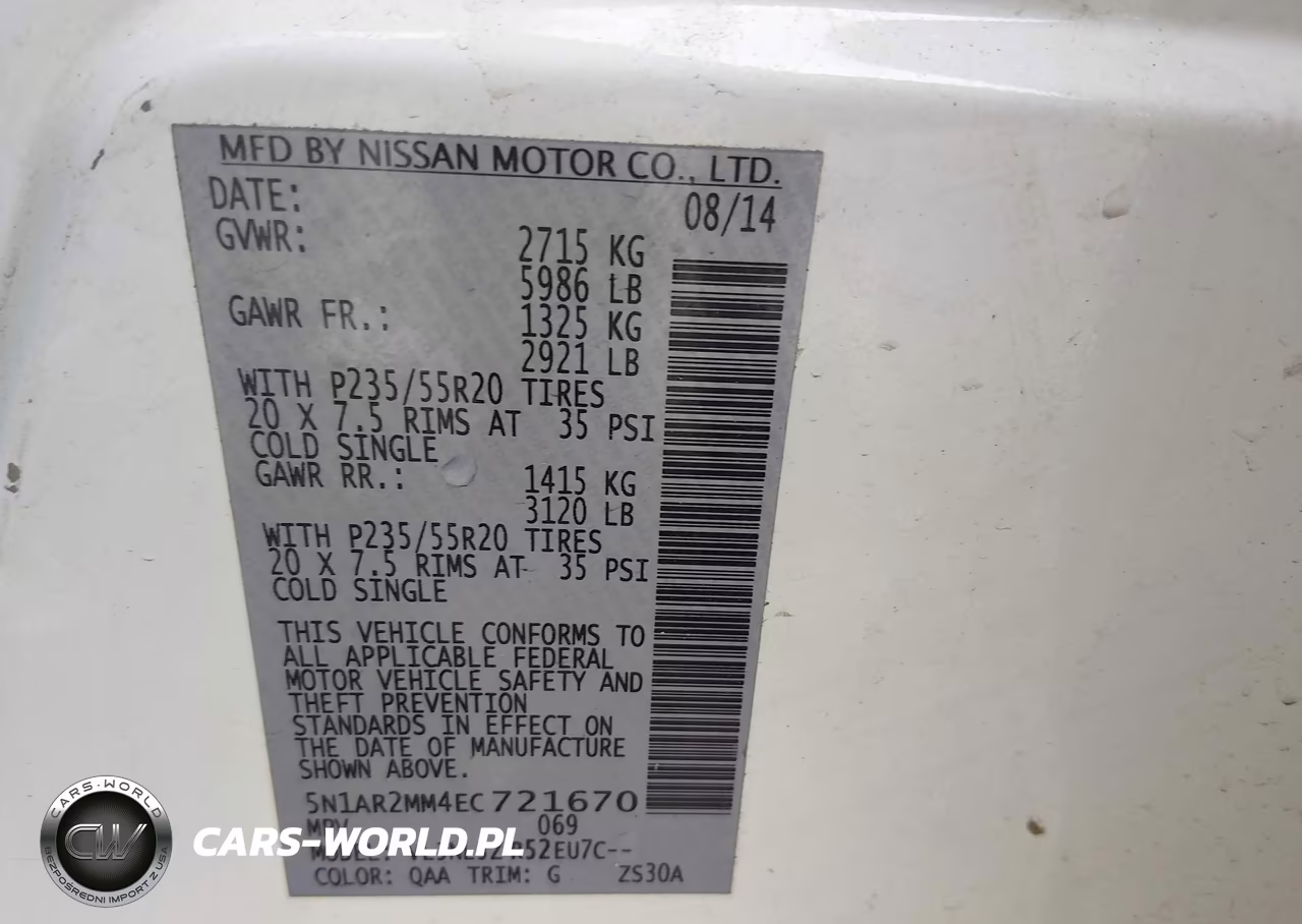 2014 Nissan Pathfinder Platinum VIN:5N1AR2MM4EC721670 - 9