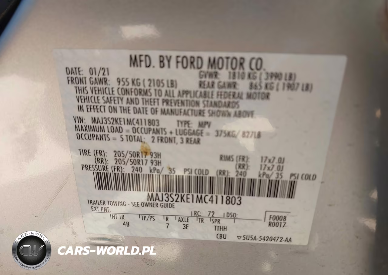 2021 Ford Ecosport Titanium VIN:MAJ3S2KE1MC411803 - 9