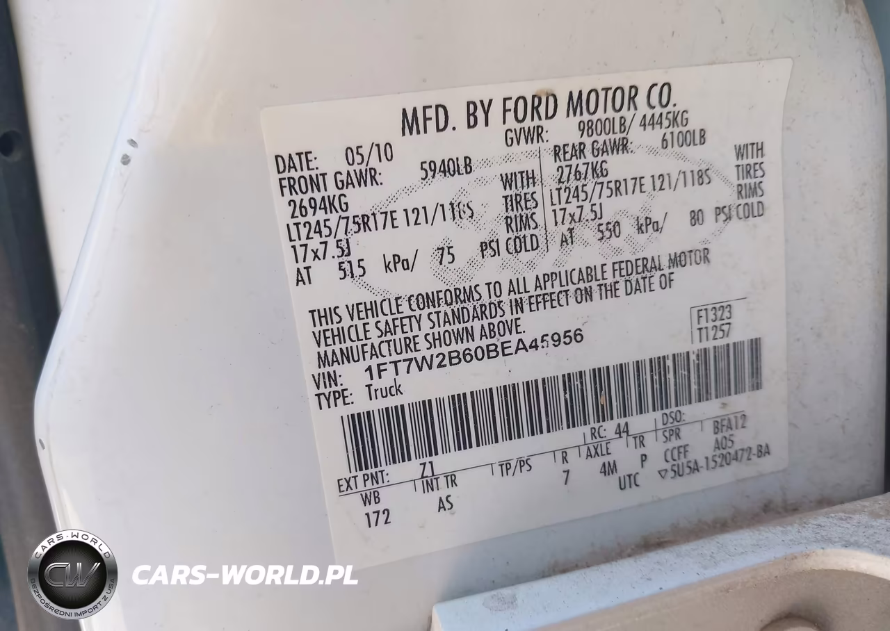 2011 Ford F-250 Xl VIN:1FT7W2B60BEA45956 - 9