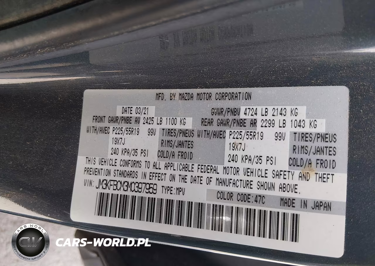 2021 Mazda Cx-5 Carbon Edition VIN:JM3KFBCM3M0397959 - 9