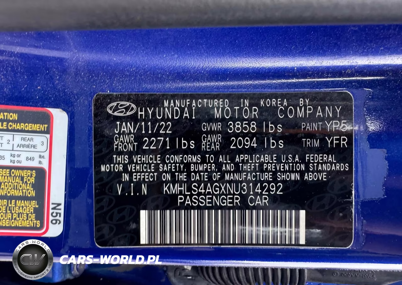2022 Hyundai Elantra Sel VIN:KMHLS4AGXNU314292 - 9
