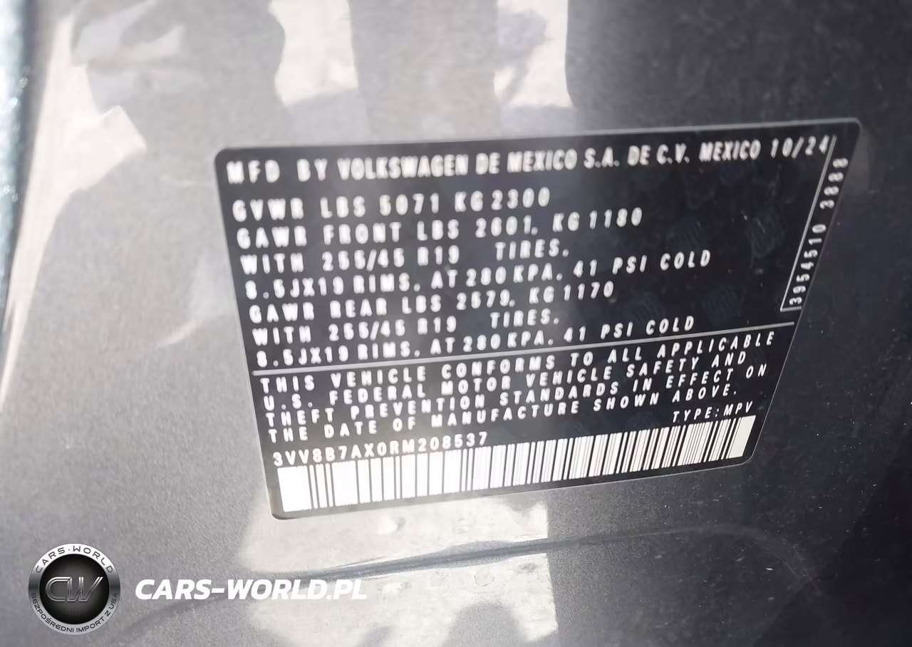 2024 Volkswagen Tiguan 2.0T Se R-Line Black VIN:3VV8B7AX0RM208537 - 9