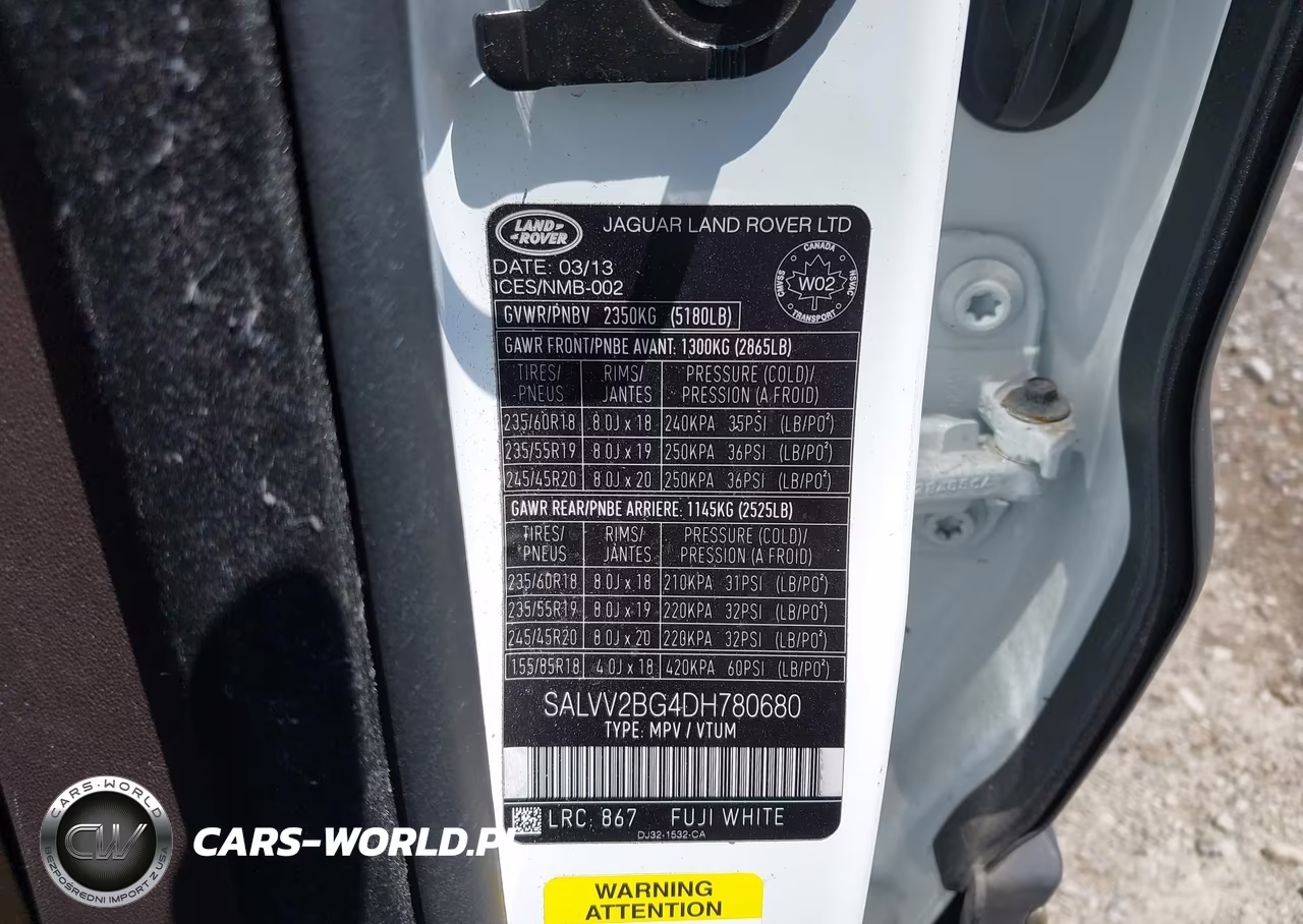 2013 Land Rover Range Rover Evoque Pure VIN:SALVV2BG4DH780680 - 9