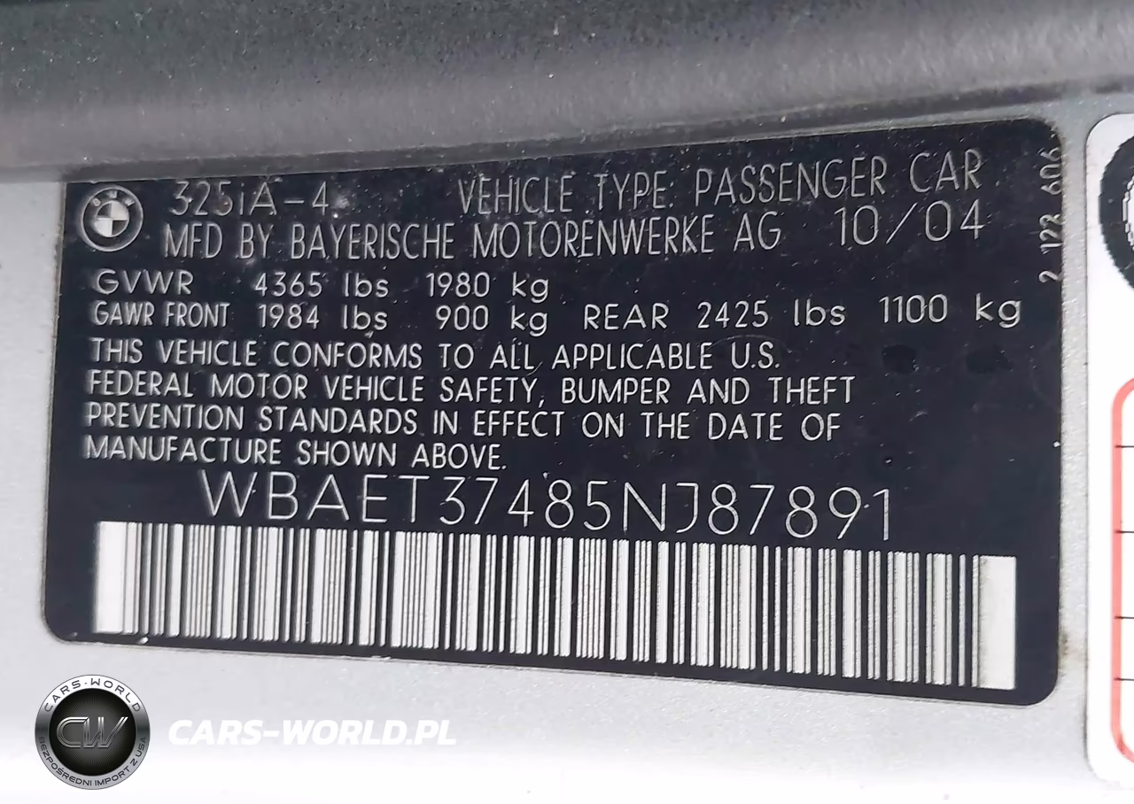 2005 BMW 325 I VIN:WBAET37485NJ87891 - 9