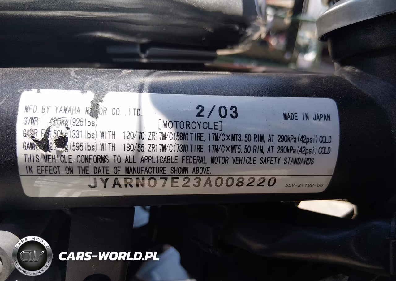 2003 Yamaha Fzs10 VIN:JYARN07E23A008220 - 10