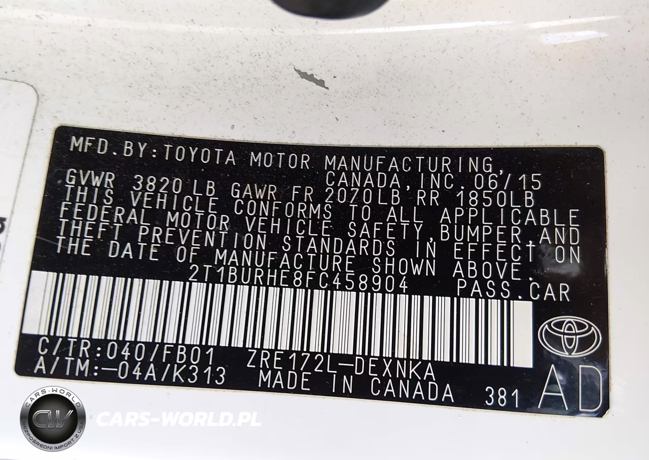 2015 Toyota Corolla Le VIN:2T1BURHE8FC458904 - 9