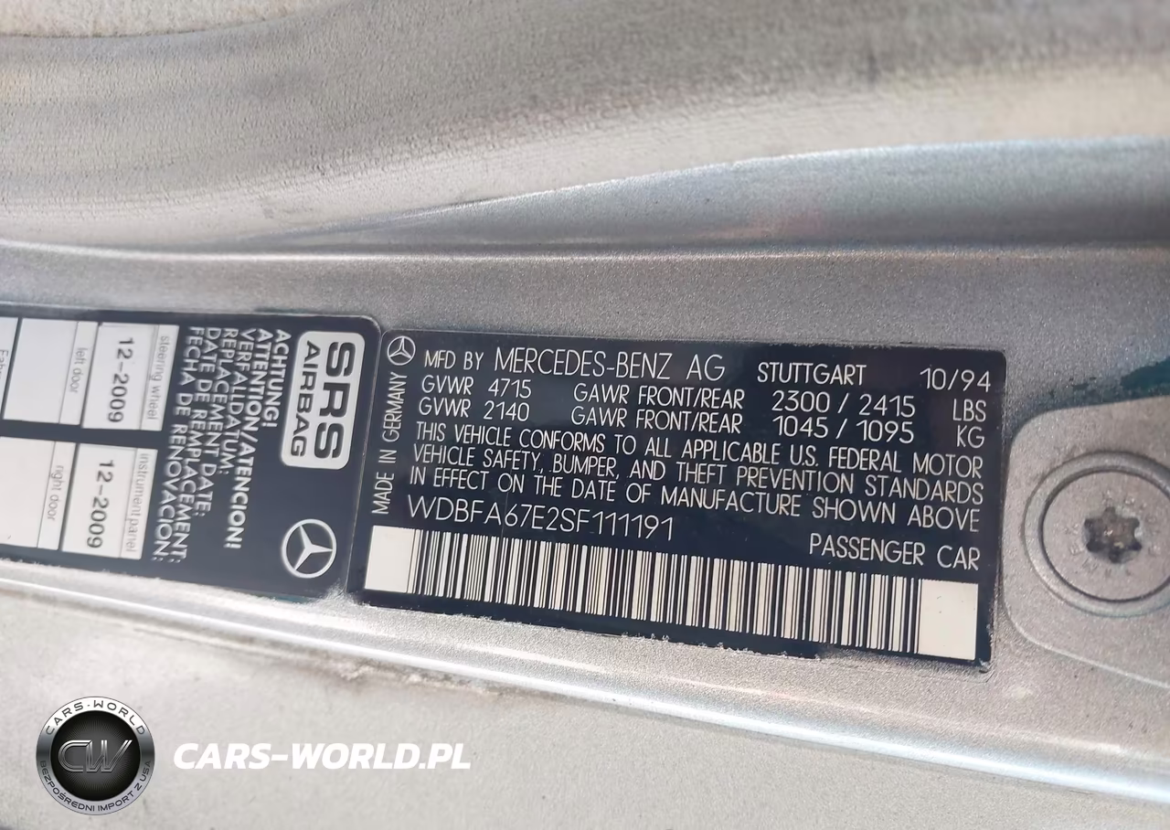 1995 Mercedes-Benz Sl 500 VIN:WDBFA67E2SF111191 - 9