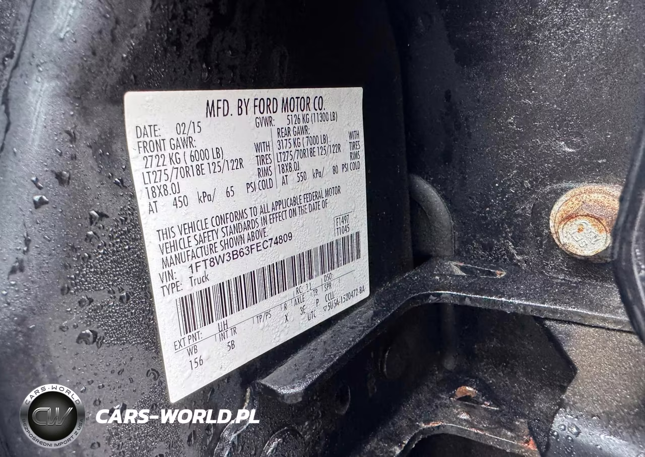 2015 Ford F350 Super Duty VIN:1FT8W3B63FEC74809 - 9