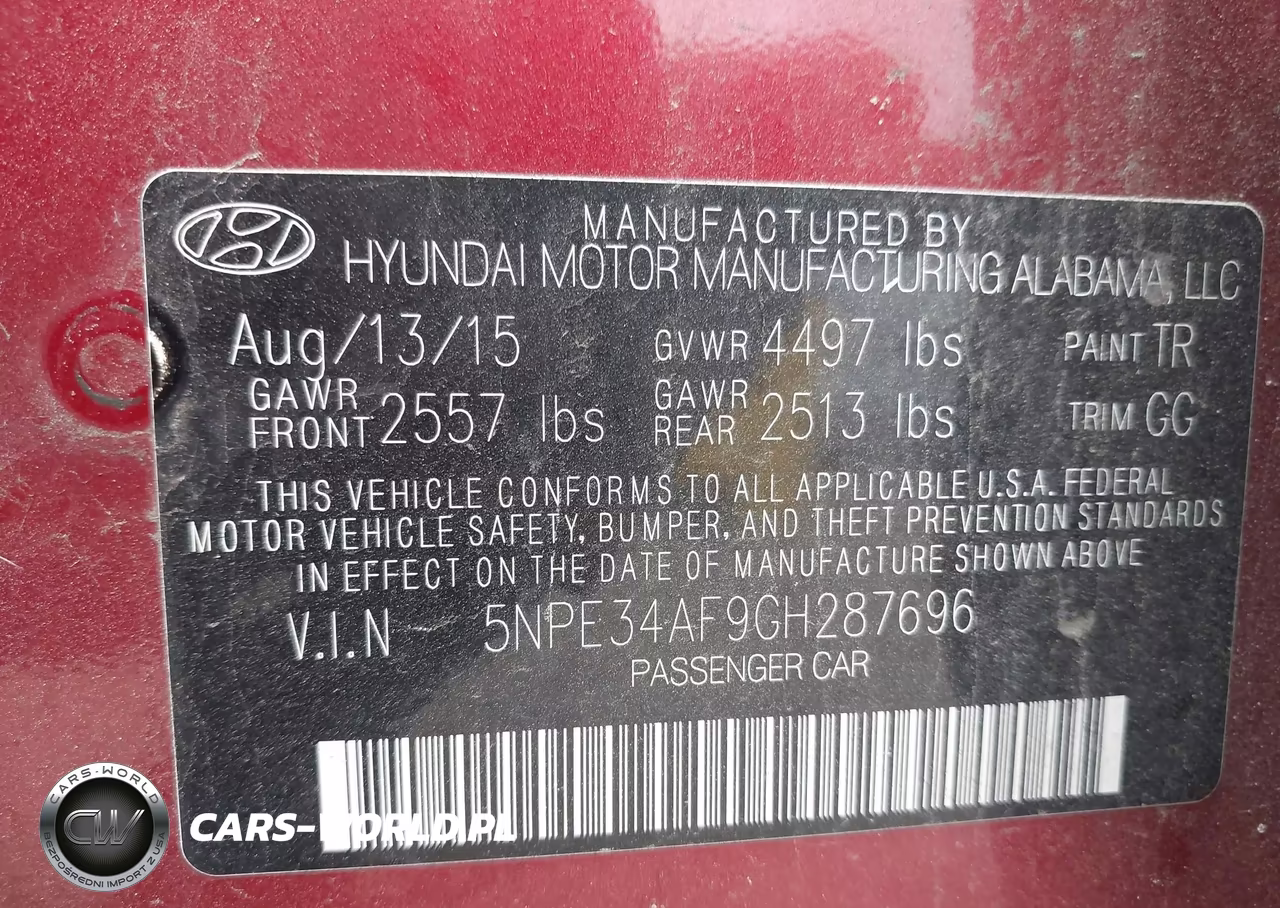 2016 Hyundai Sonata Sport VIN:5NPE34AF9GH287696 - 9