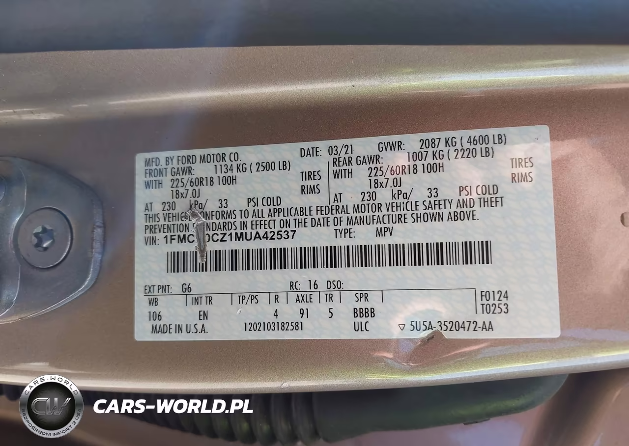 2021 Ford Escape Sel Hybrid VIN:1FMCU0CZ1MUA42537 - 9