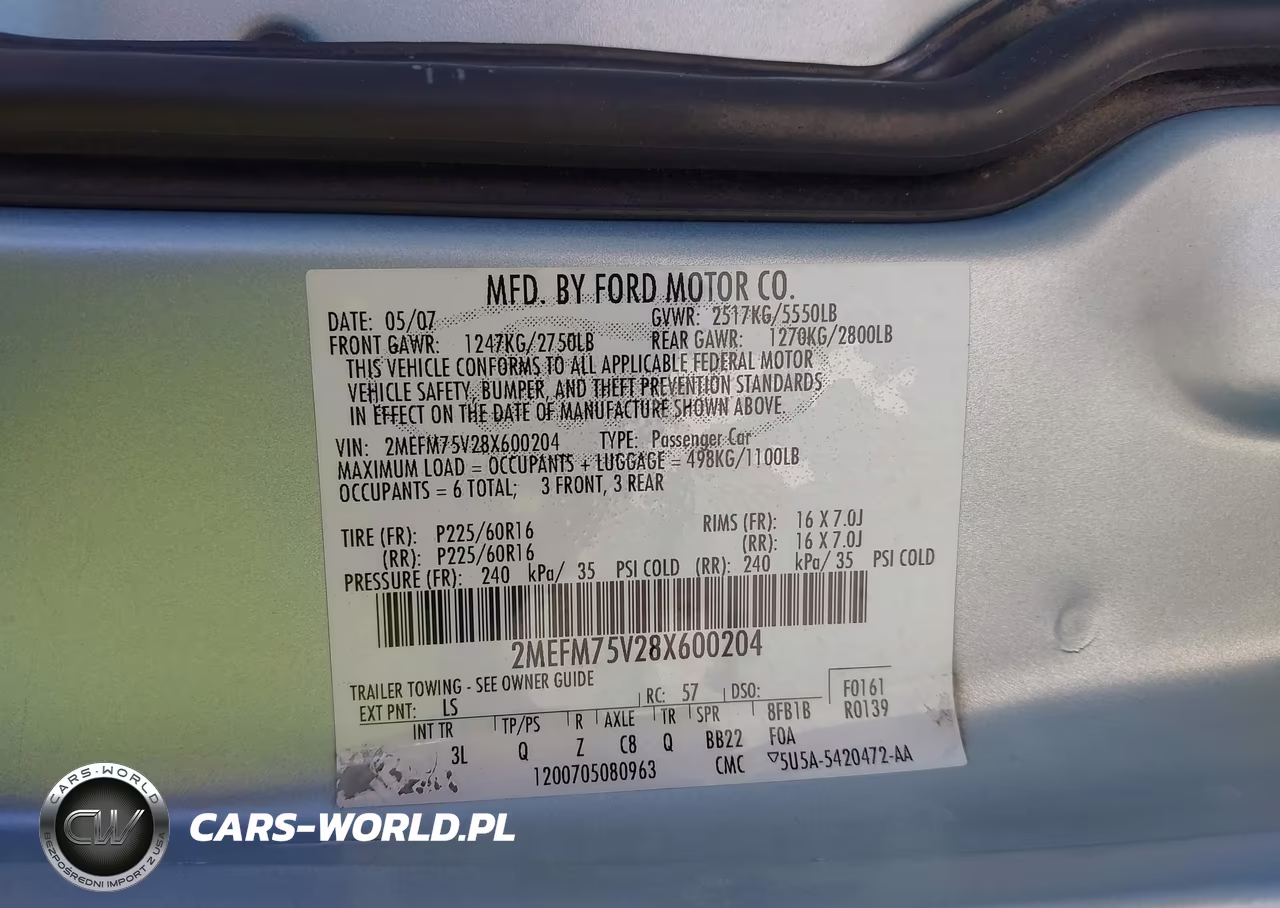 2008 Mercury Grand Marquis Ls VIN:2MEFM75V28X600204 - 9