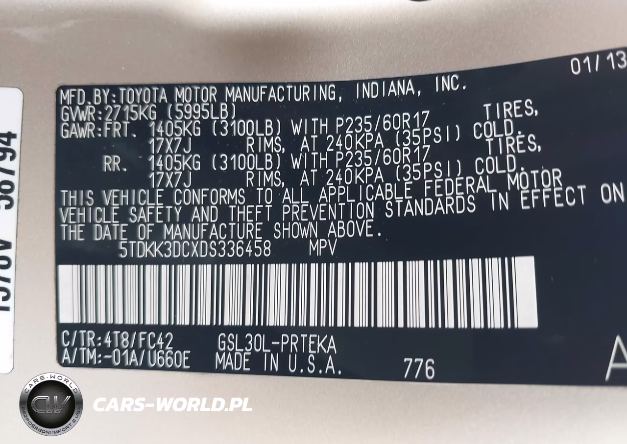 2013 Toyota Sienna Le V6 8 Passenger VIN:5TDKK3DCXDS336458 - 9