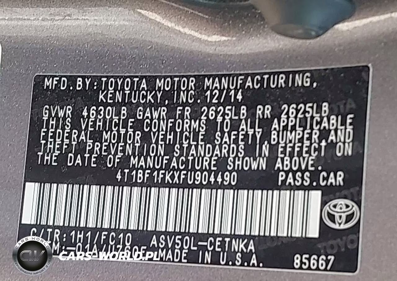 2015 Toyota Camry Le VIN:4T1BF1FKXFU904490 - 9