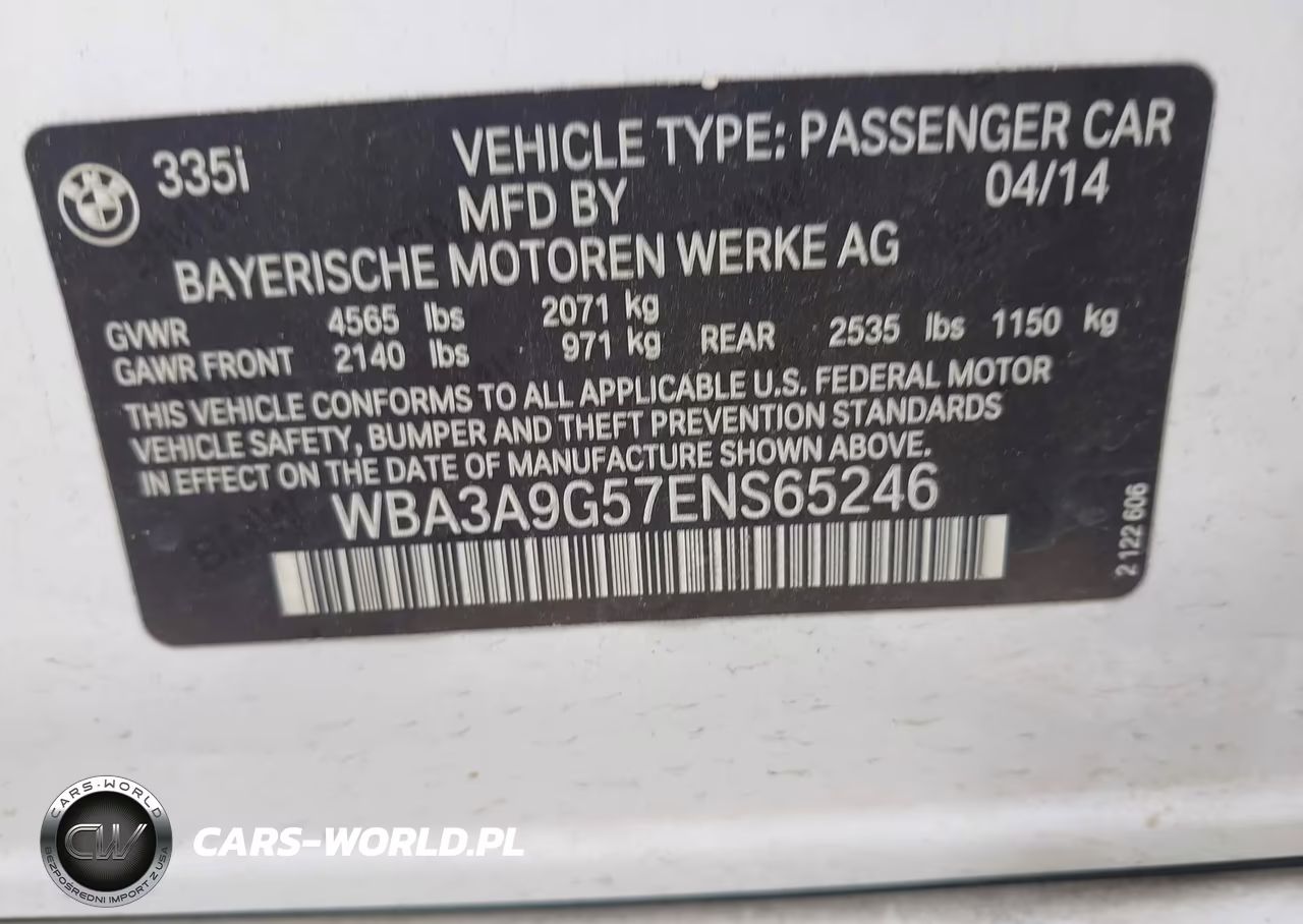 2014 BMW 335I VIN:WBA3A9G57ENS65246 - 9